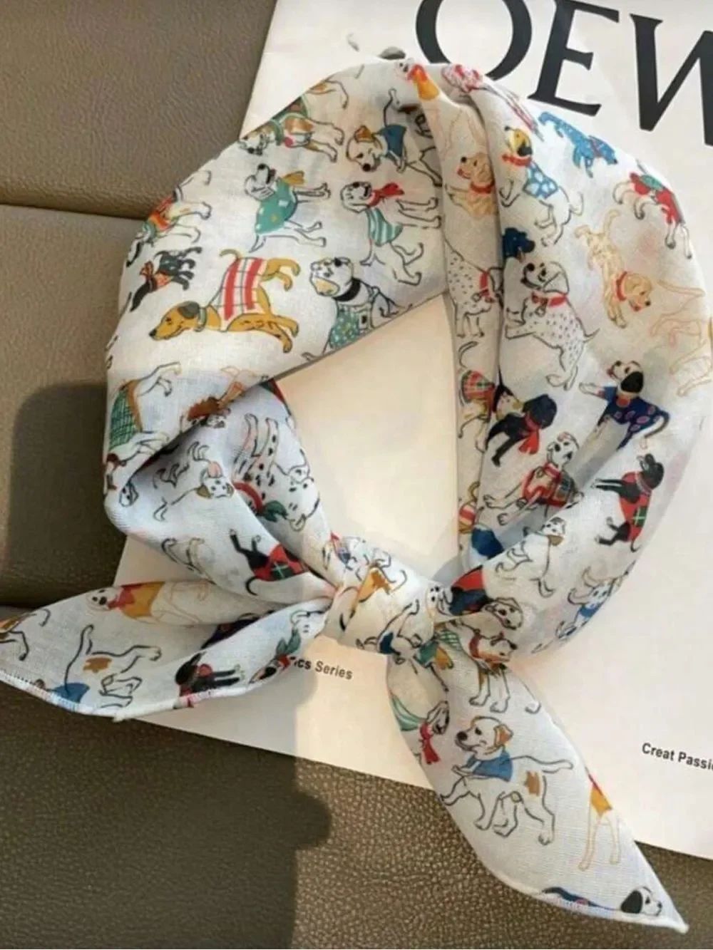 Dog Print Scarf S148